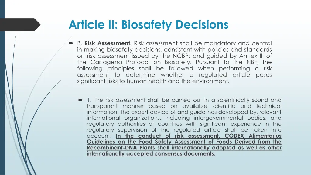 article ii biosafety decisions 1