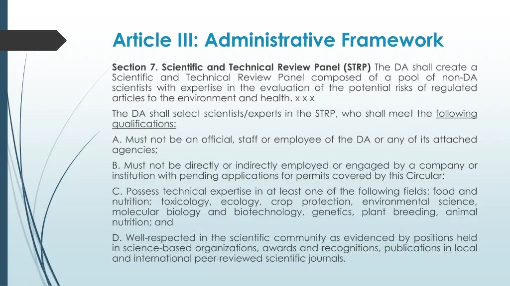 article iii administrative framework 3