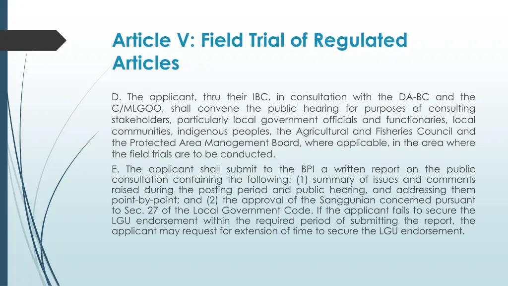 article v field trial of regulated articles 2