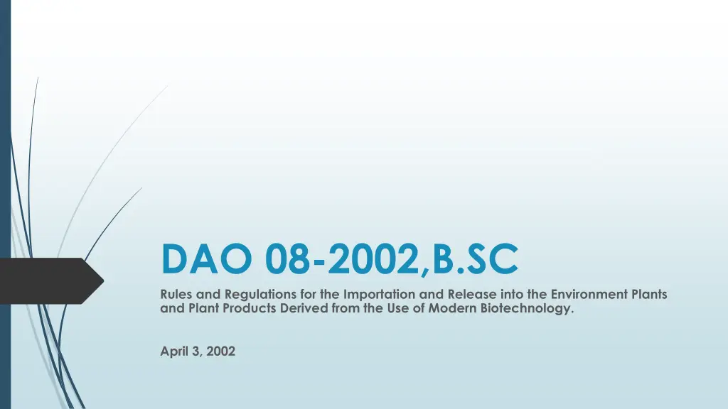 dao 08 2002 b sc rules and regulations