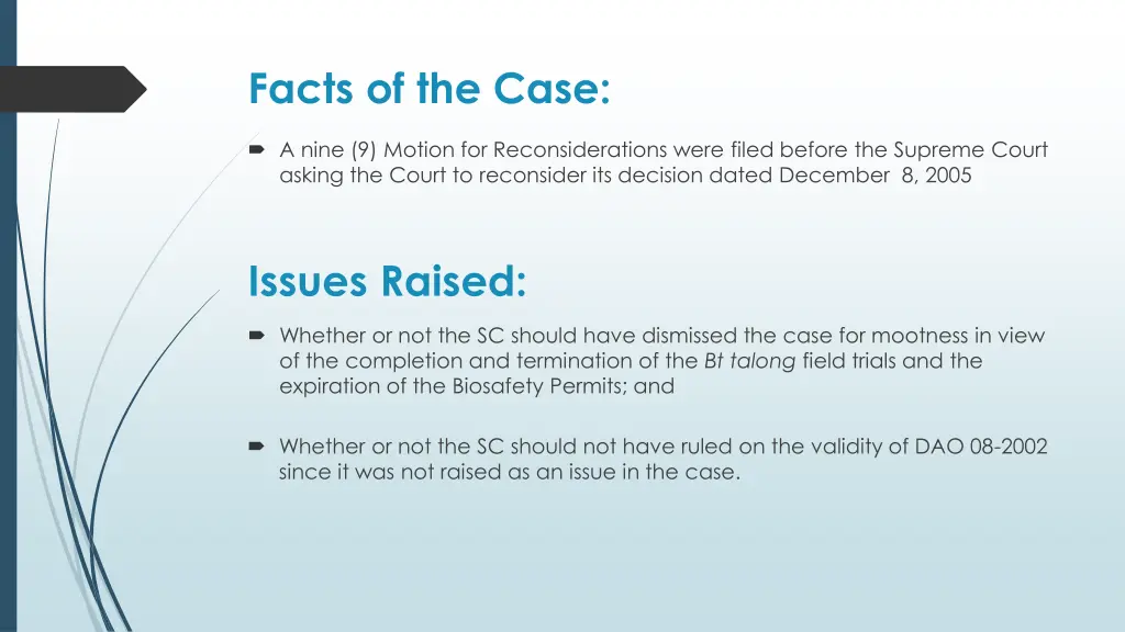 facts of the case