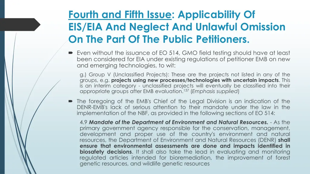 fourth and fifth issue applicability 1