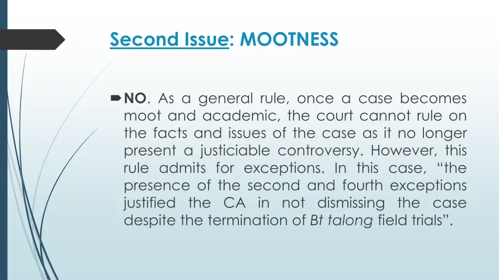 second issue mootness