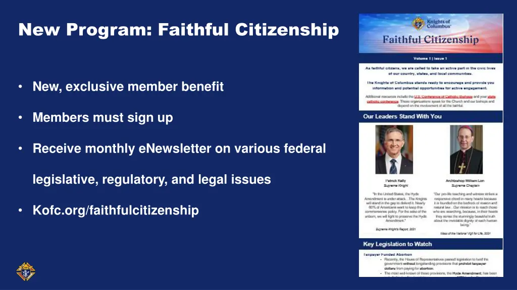 new program faithful citizenship