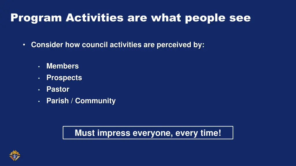 program activities are what people see