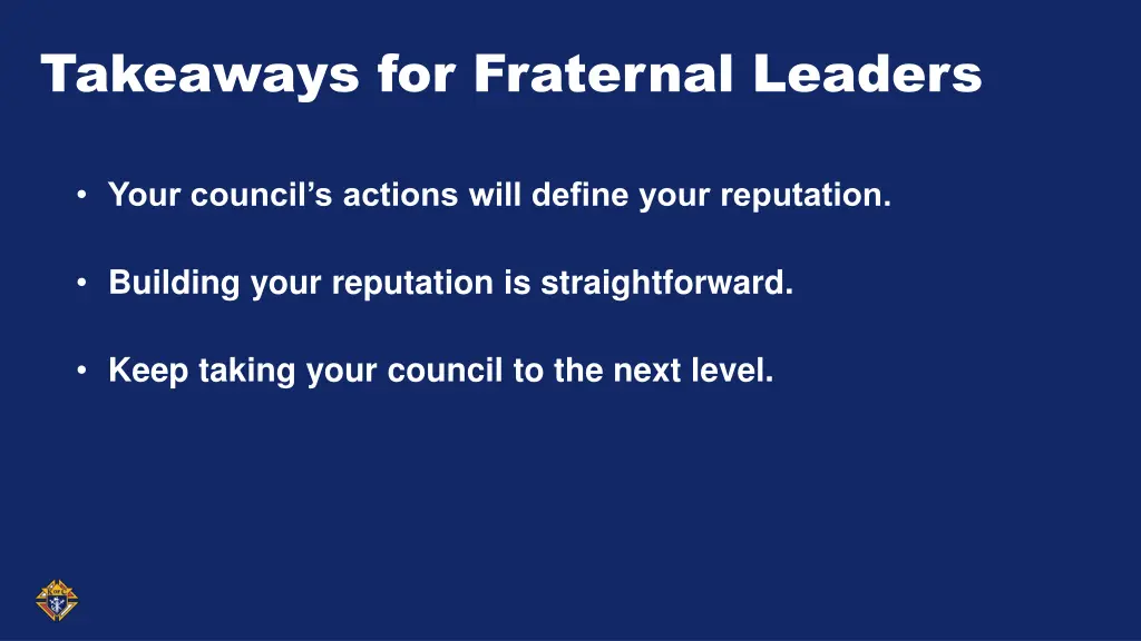 takeaways for fraternal leaders