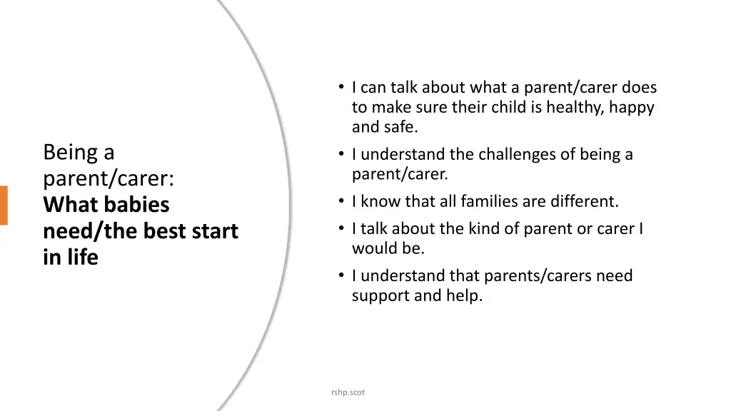 i can talk about what a parent carer does to make