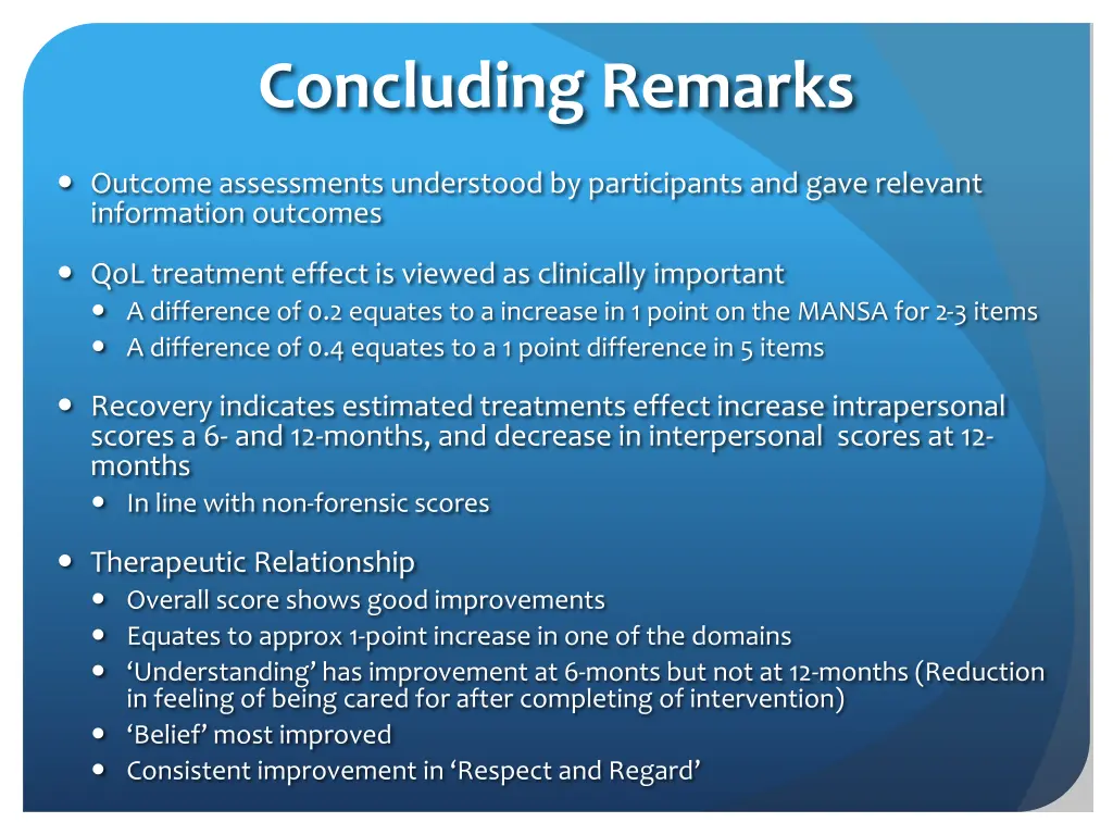 concluding remarks