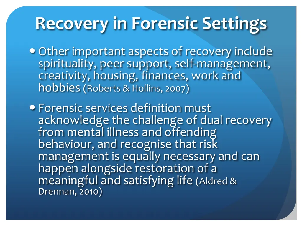 recovery in forensic settings 1