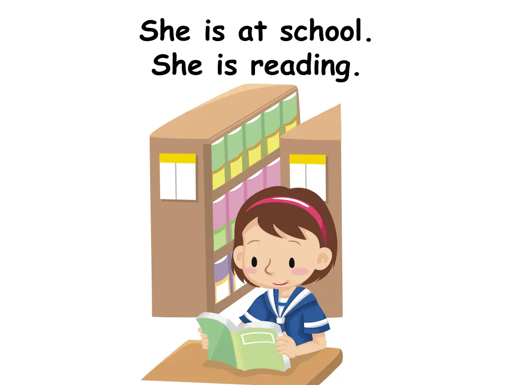 she is at school she is reading