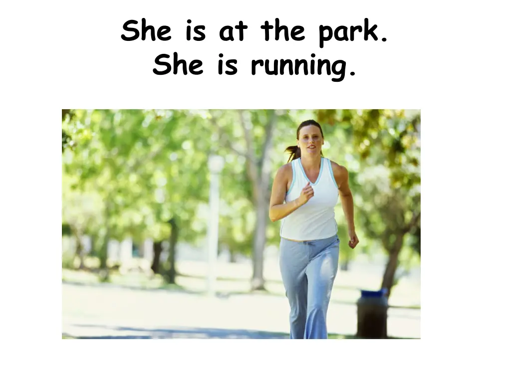 she is at the park she is running