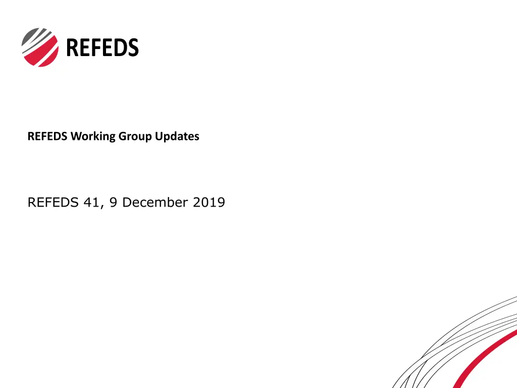 refeds working group updates