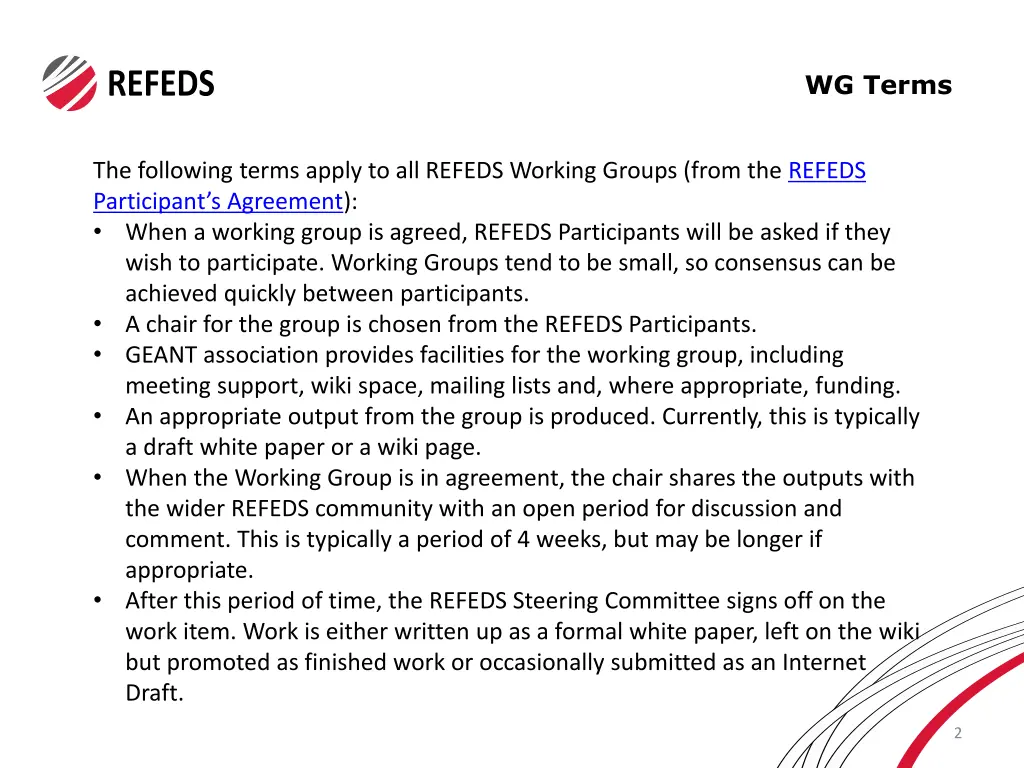 wg terms