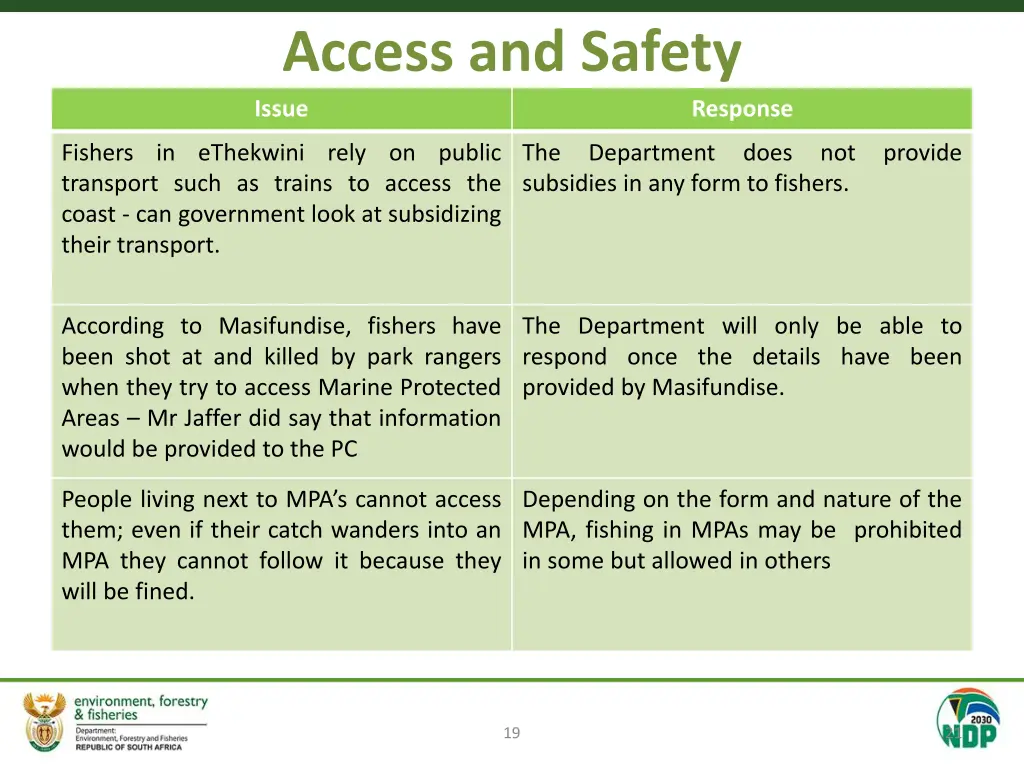 access and safety issue