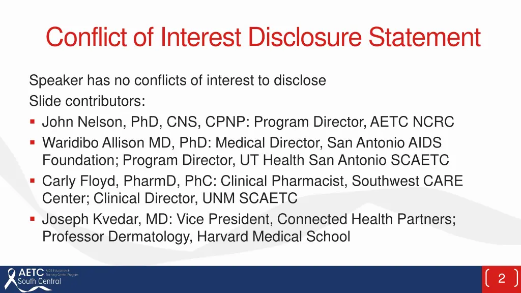 conflict of interest disclosure statement