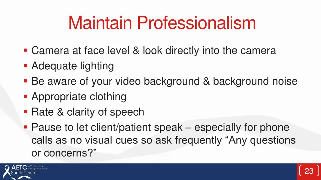 maintain professionalism