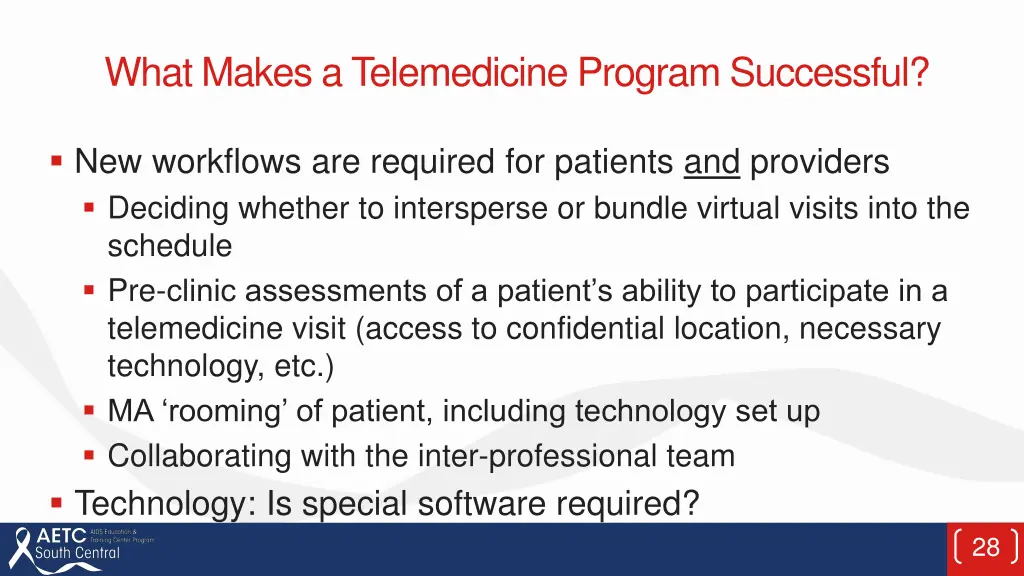 what makes a telemedicine program successful