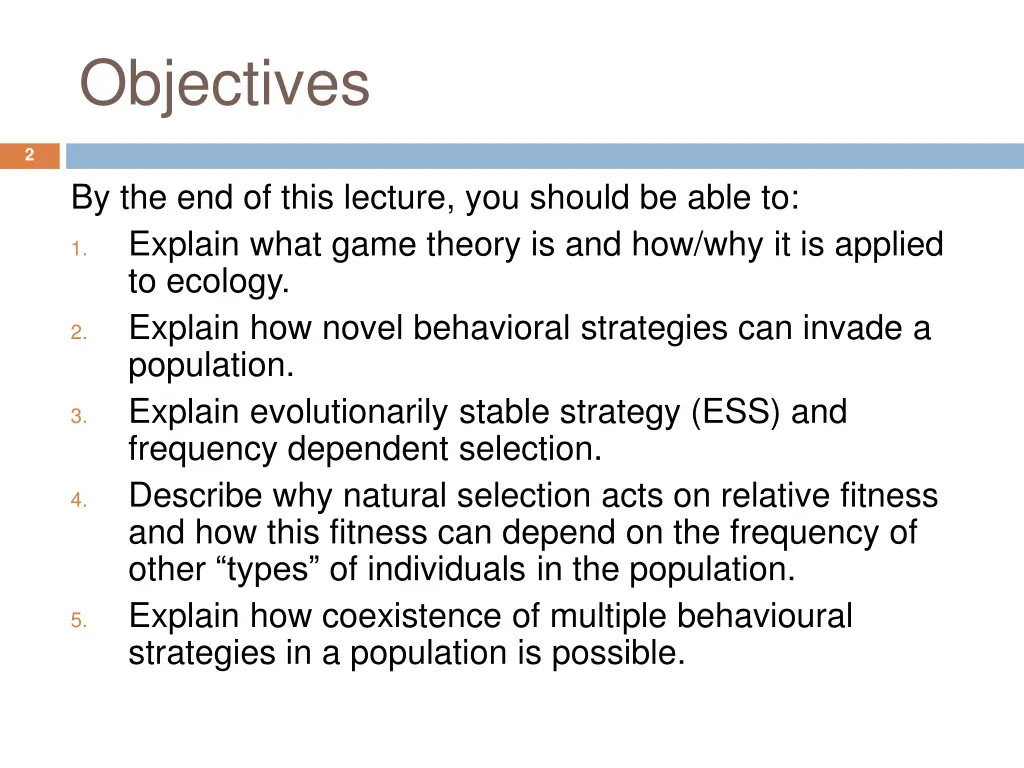 objectives