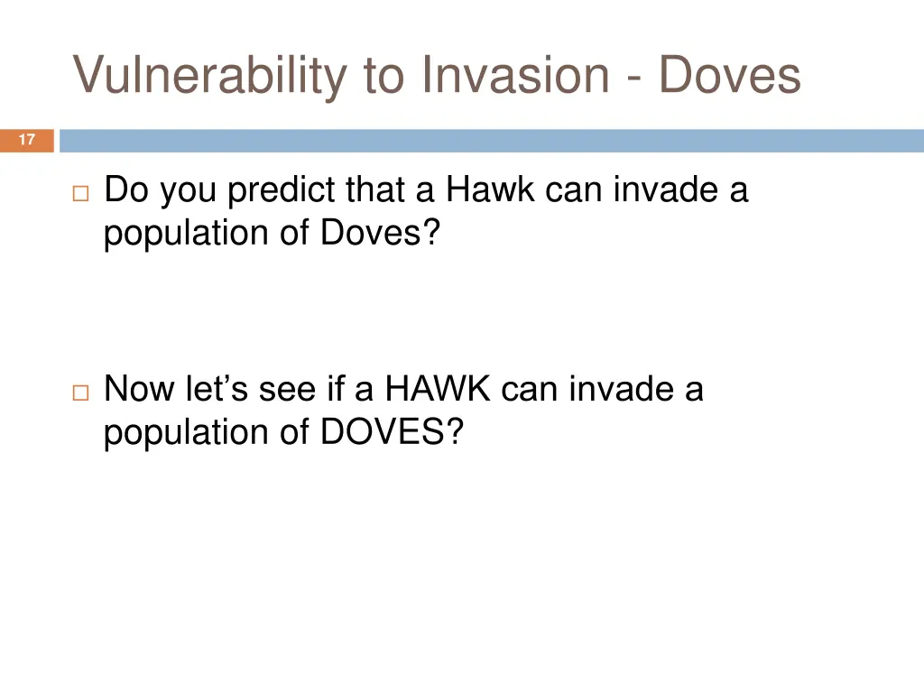 vulnerability to invasion doves