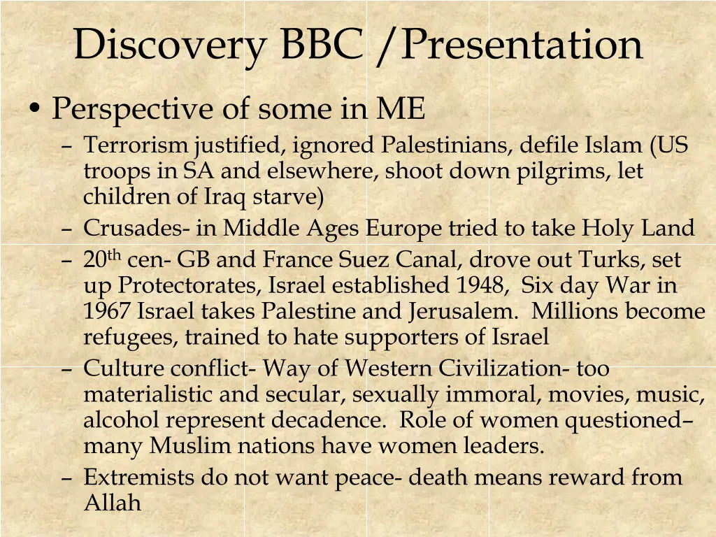 discovery bbc presentation
