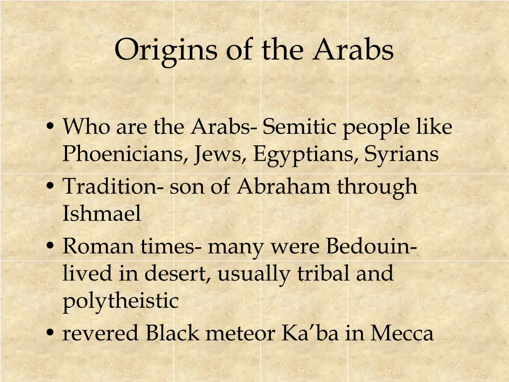 origins of the arabs