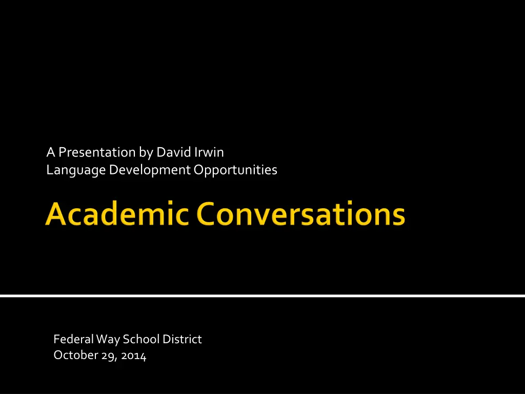 a presentation by david irwin language