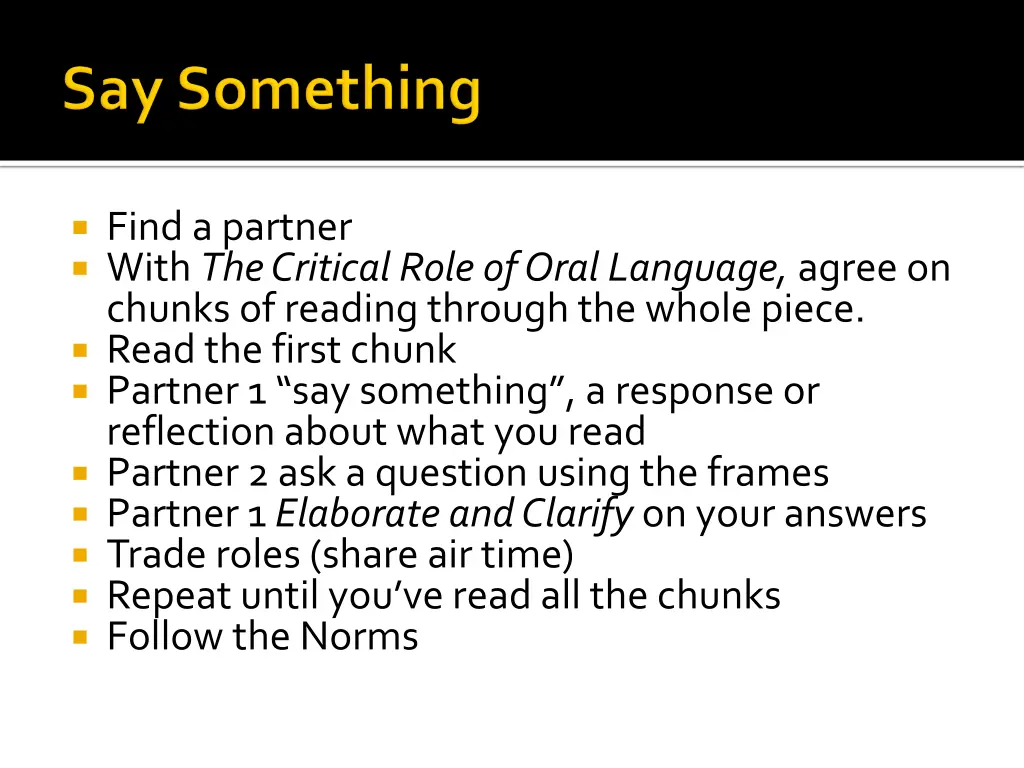 find a partner with the critical role of oral