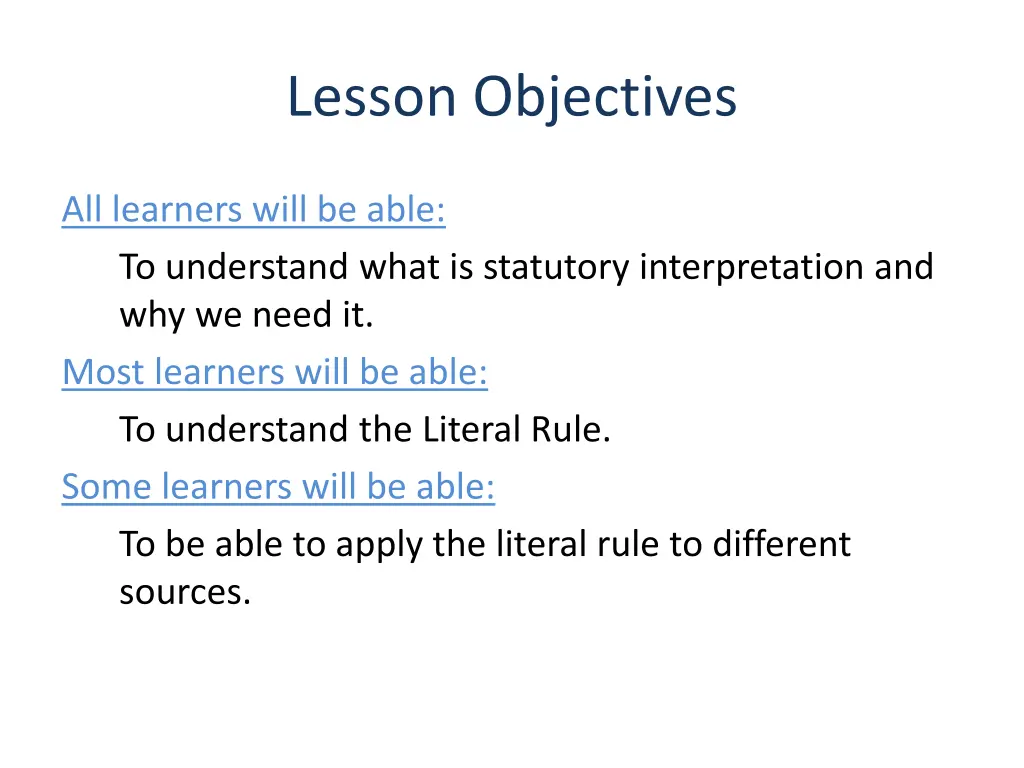 lesson objectives