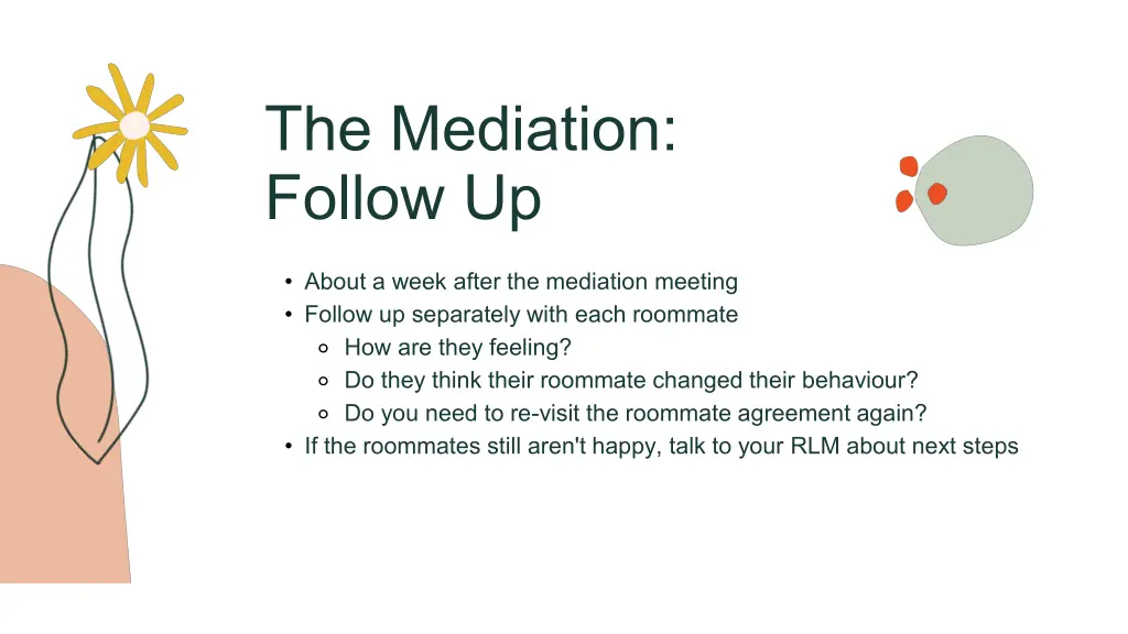the mediation follow up
