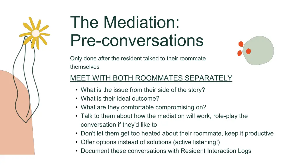 the mediation pre conversations