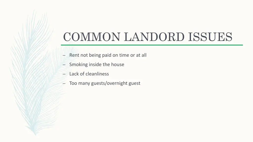 common landord issues