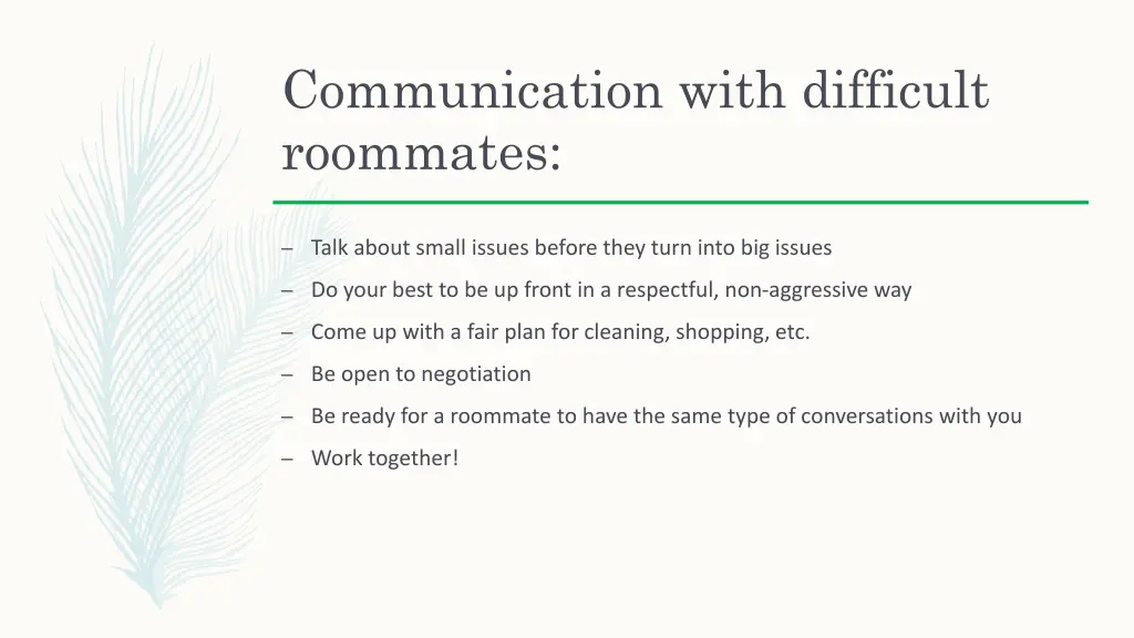 communication with difficult roommates