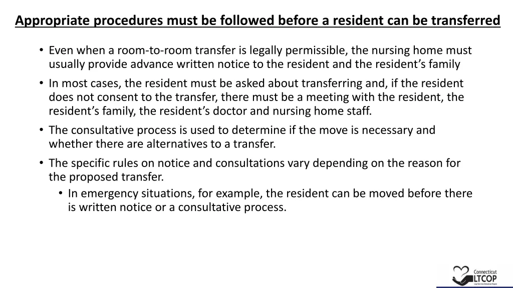 appropriate procedures must be followed before