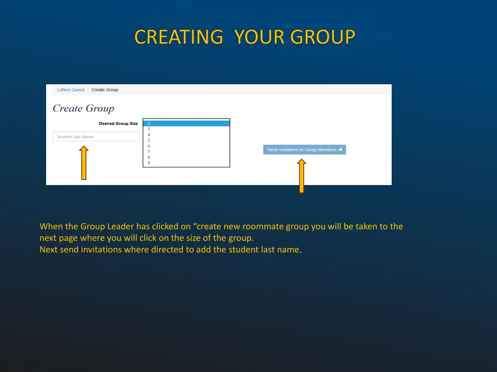 when the group leader has clicked on create