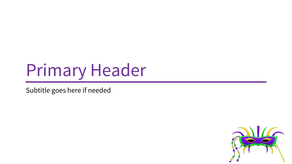 primary header