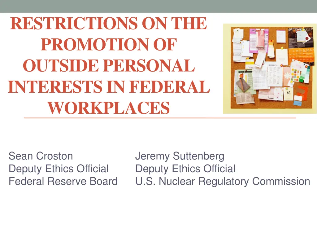 restrictions on the promotion of outside personal