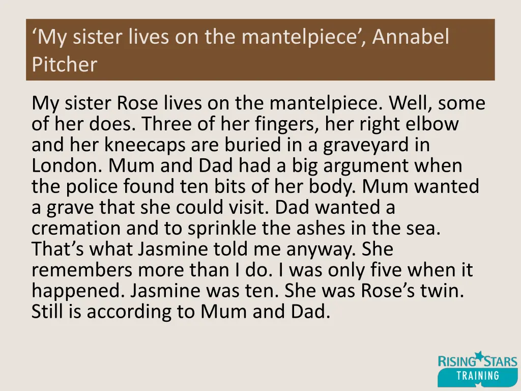 my sister lives on the mantelpiece annabel pitcher