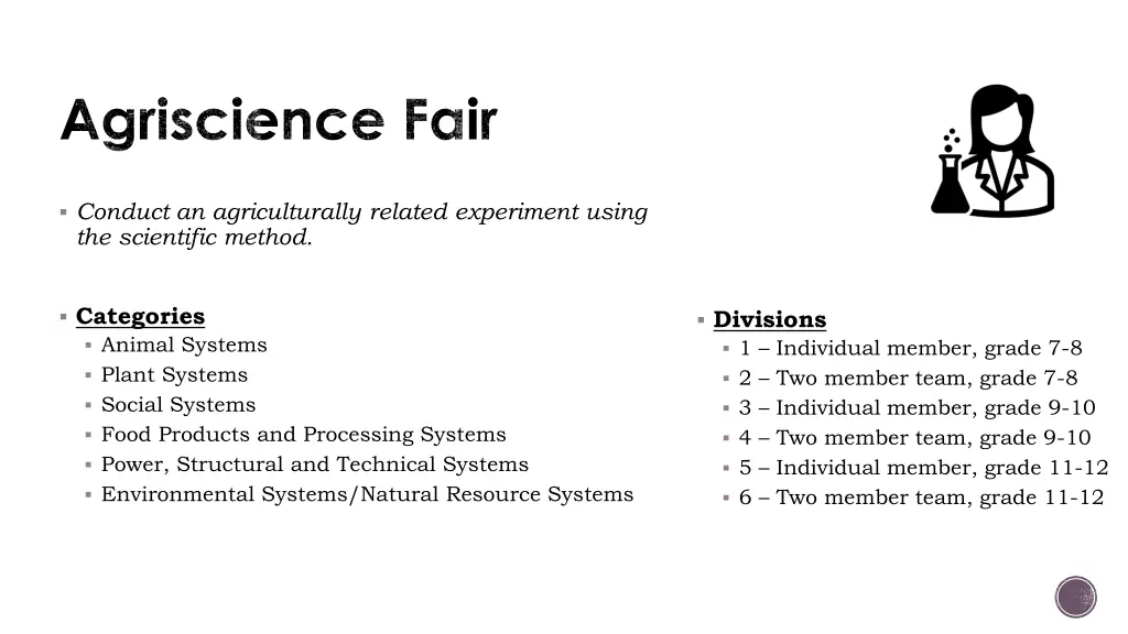 conduct an agriculturally related experiment