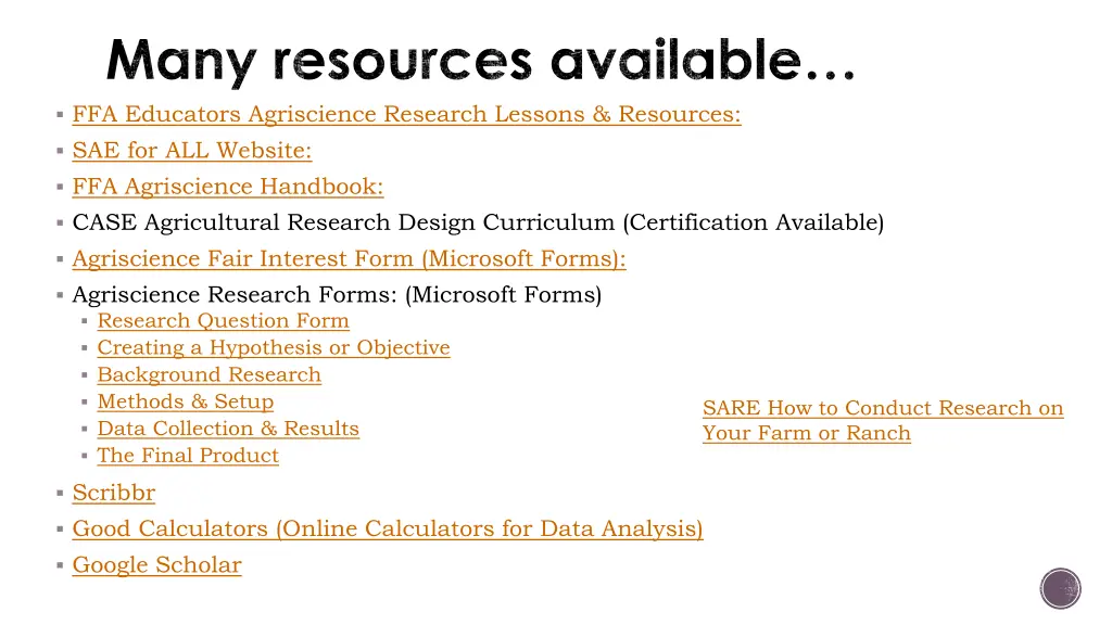 ffa educators agriscience research lessons