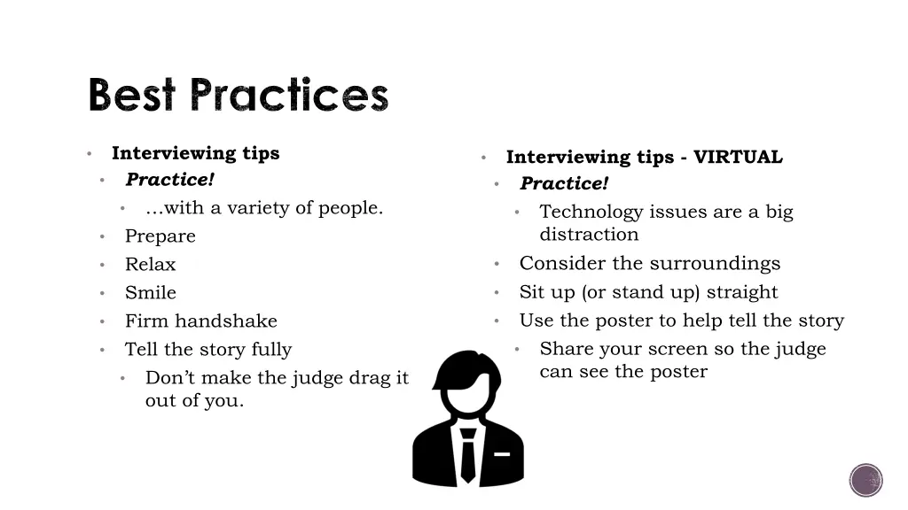 interviewing tips practice with a variety