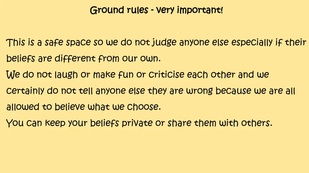 ground rules ground rules very important