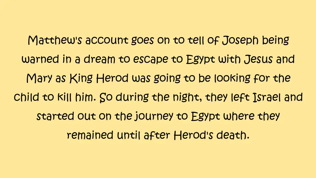 matthew s account goes on to tell of joseph being