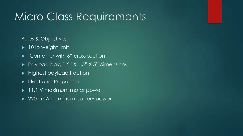 micro class requirements