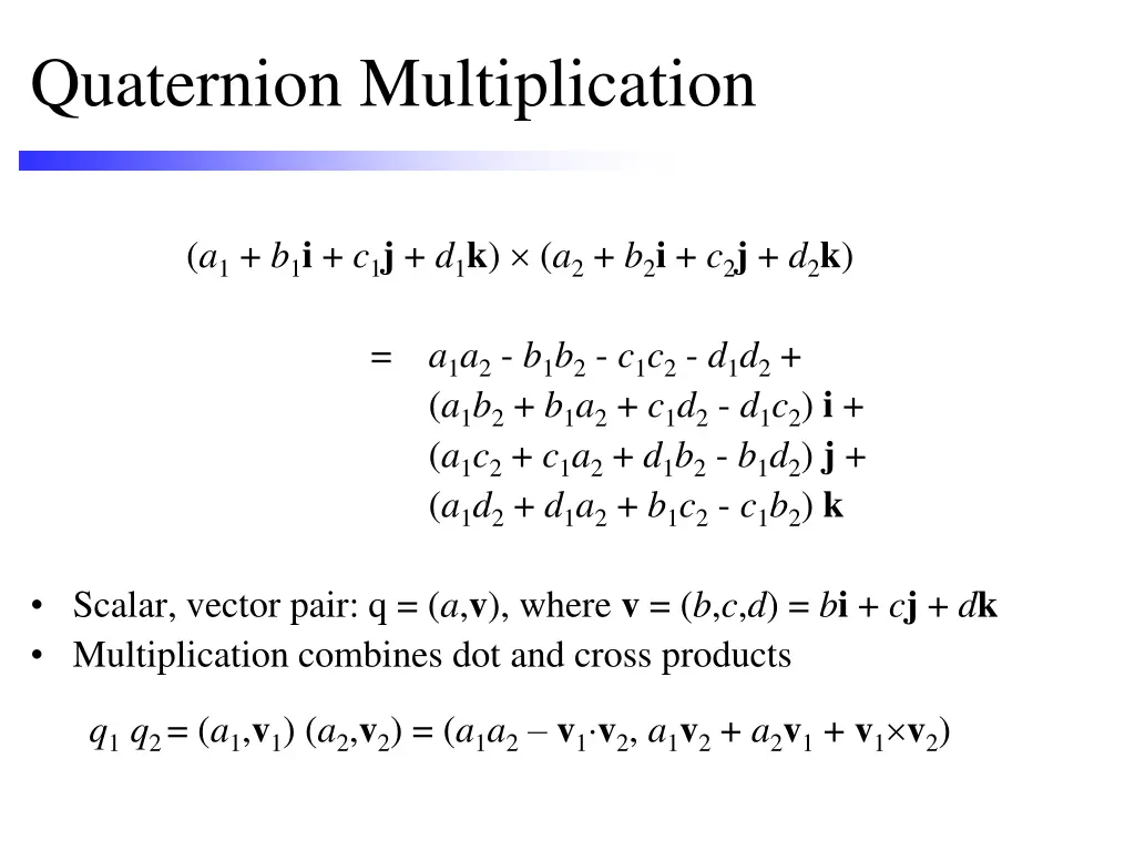 quaternion multiplication