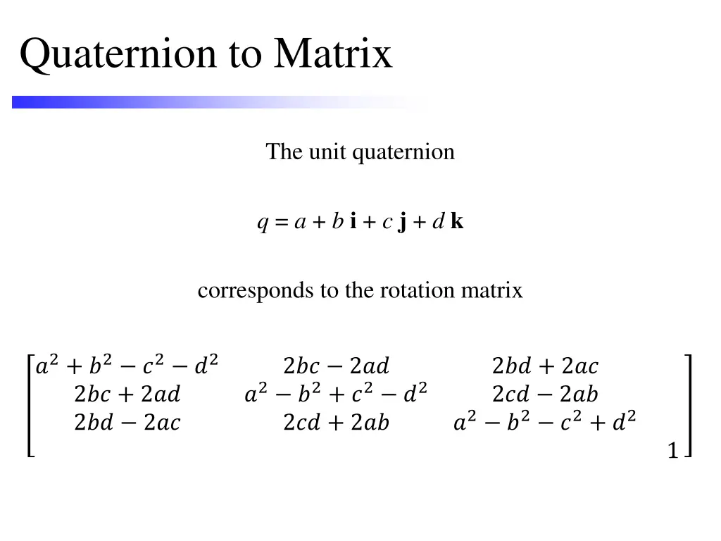 quaternion to matrix