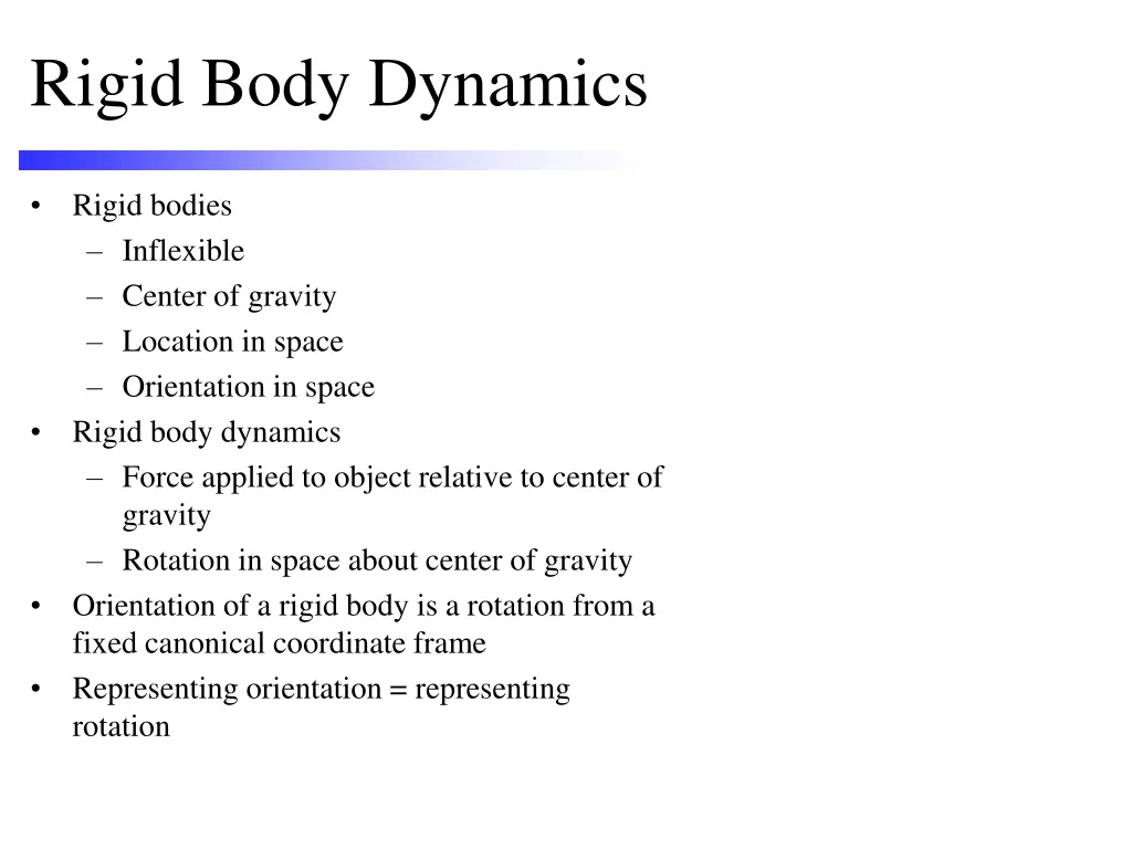 rigid body dynamics