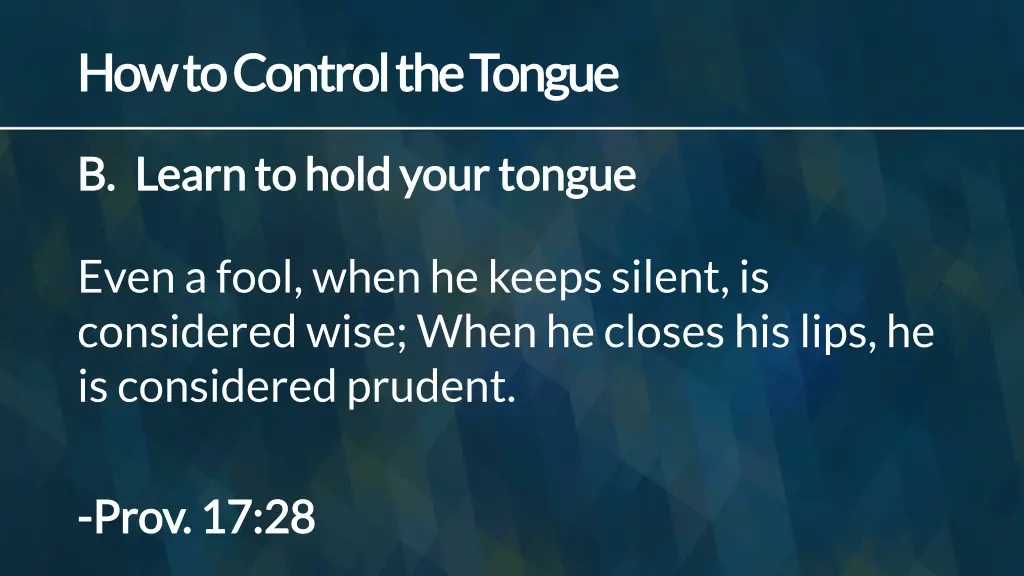 how to control the tongue how to control 1