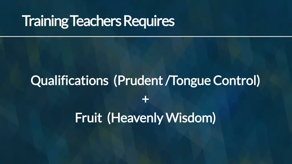 training teachers requires training teachers
