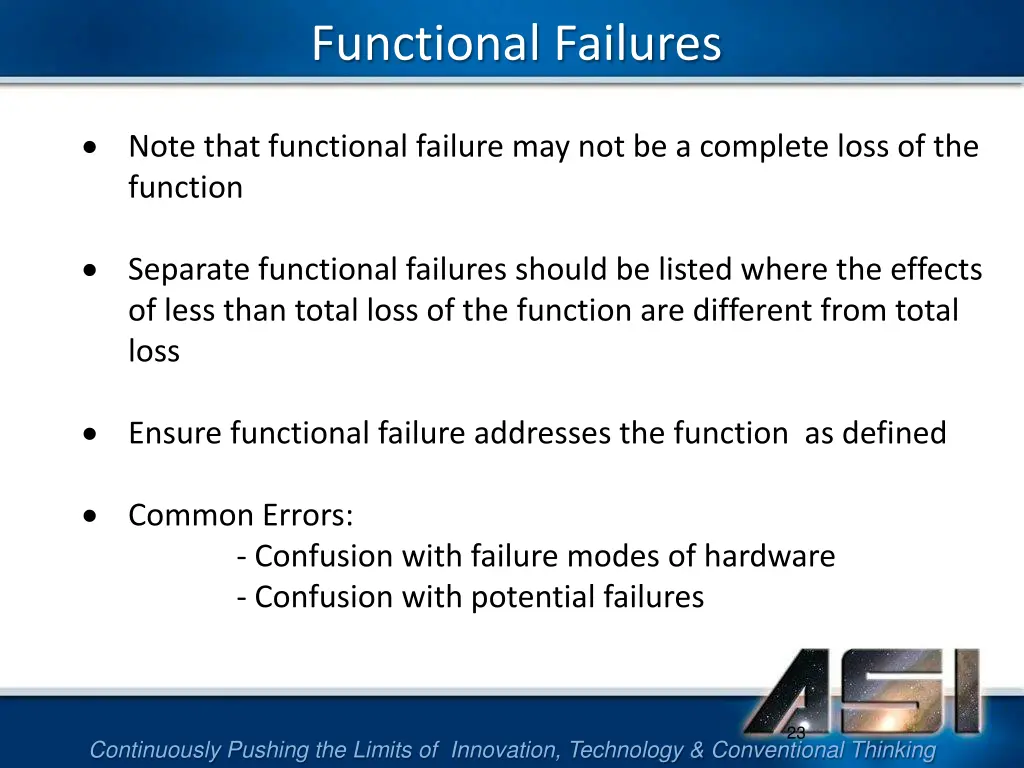 functional failures 1