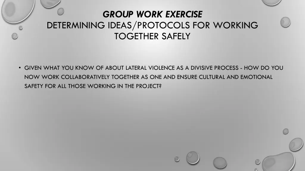 group work exercise